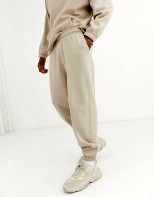 co-ord oversized tracksuit in beige
