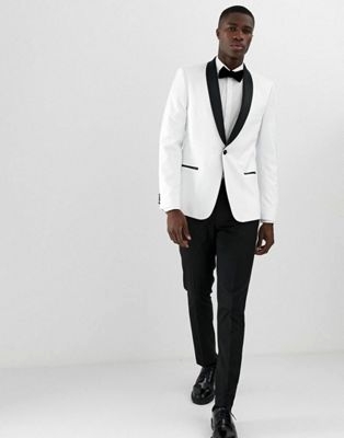 wedding slim cotton suit in