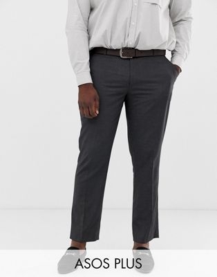 Темно-серые узкие строгие брюки Plus