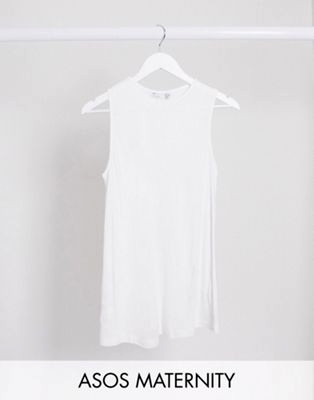 Белая длинная oversized-футболка Maternity