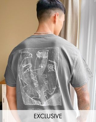 Черная футболка из трикотажа пике в стиле oversized с кантом Plus