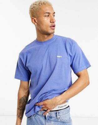 Фиолетовая oversized-футболка из политрикотажа с окантовкой
