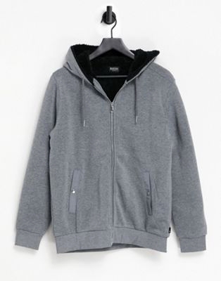 Фиолетовый oversized-свитшот с высоким воротником