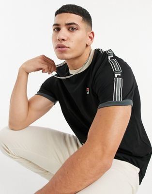 Лазурный лонгслив в стиле oversized с принтом на груди и отделкой в рубчик на горловине