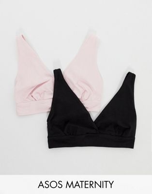 Комплект из 2 хлопковых бюстгальтеров с запахом Maternity