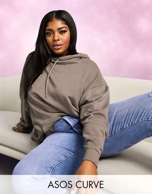 Коричневый oversized-худи бойфренда из органического  Оренбург