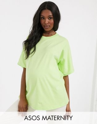 Лаймовая oversized-футболка с рукавами 