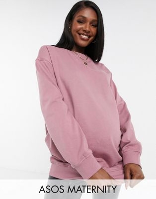 Лиловый свитшот в стиле oversized из органического хлопка Maternity