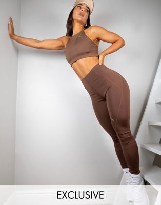 Моделирующие леггинсы с высокой талией шоколадного цвета Puma Training x Stef Fit эксклюзивно для