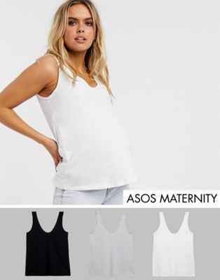 Набор из 3 маек с овальным вырезом Maternity - СКИДКА