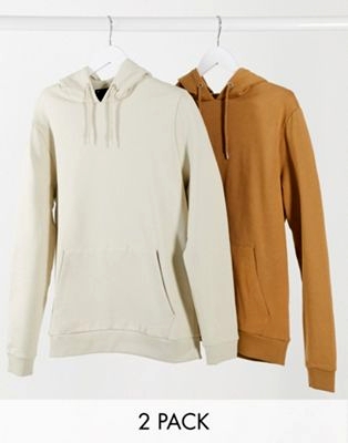 Набор из двух свитшотов в стиле oversized серого и выбеленного темного цветов