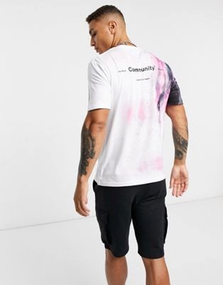 Oversized-лонгслив в полоску с воротником-хомутом на молнии