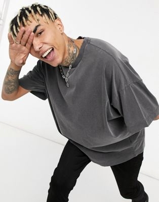 Пыльно-розовый лонгслив в стиле oversized из плотного материала с вафельной фактурой