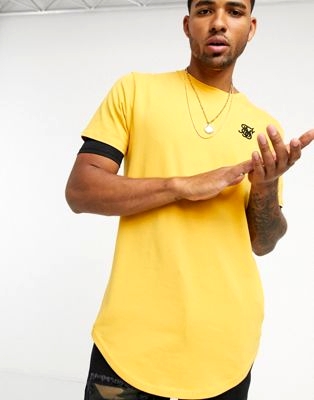 Серая длинная футболка в стиле oversized с круглым вырезом