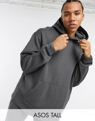 Серый свитшот в стиле oversized с застежкой на кнопках