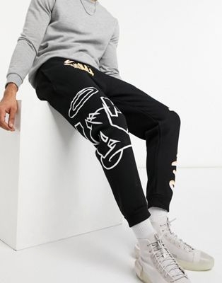 Спортивный костюм в стиле oversized цвета хаки из органического хлопка с худи и джоггерами