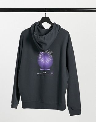 Свитшот колор блок в стиле oversized с короткой молнией