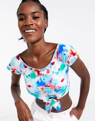 Трикотажный топ с принтом и завязкой MADE IN KENYA