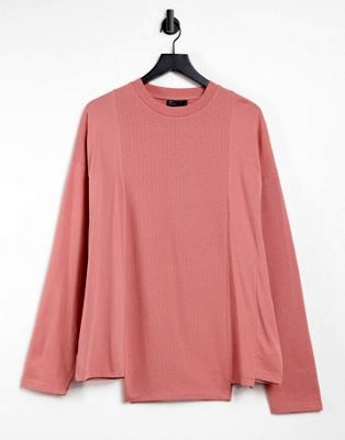Выбеленная oversized-рубашка навыпуск очень свободного кроя на искусственных роговых пуговицах Plus