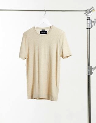 Золотистая длинная oversized-футболка с широкими рукавами 3/4